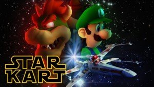 Así de espectacular es Mario Kart con las naves y planetas de Star Wars